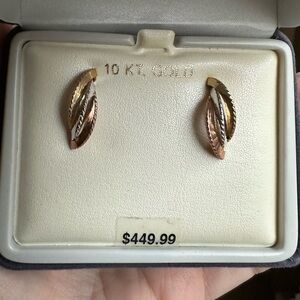 10k Gold tri color earrings